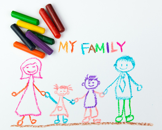 drawing of family representing family turmoil